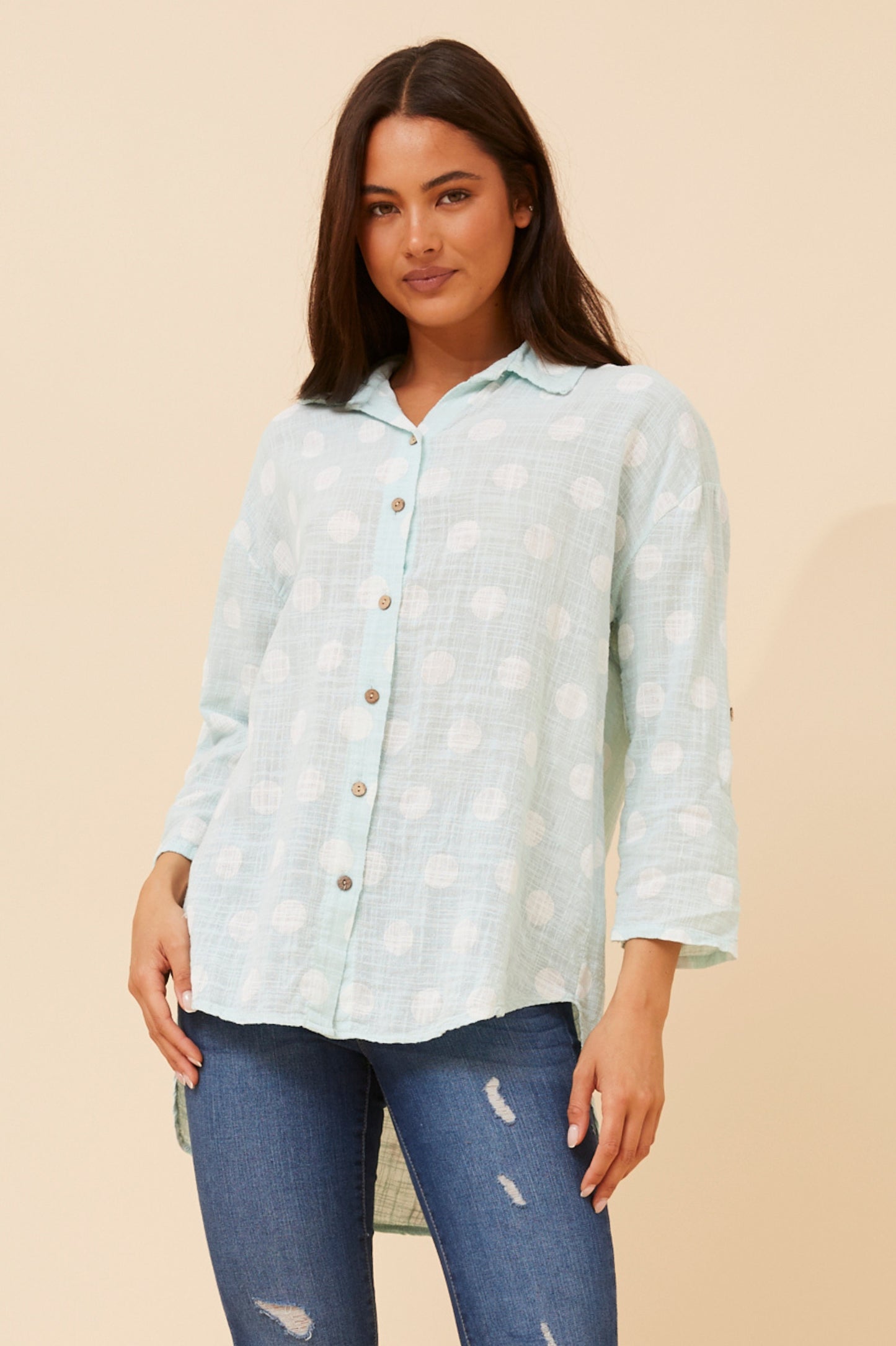 Polka Dot Cotton Shirt