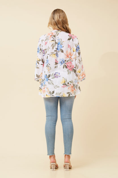 Floral Sequins Italian Cotton Shirt
