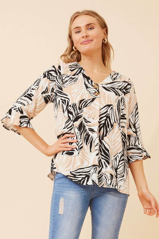 Fern Leaves 2 Button Top