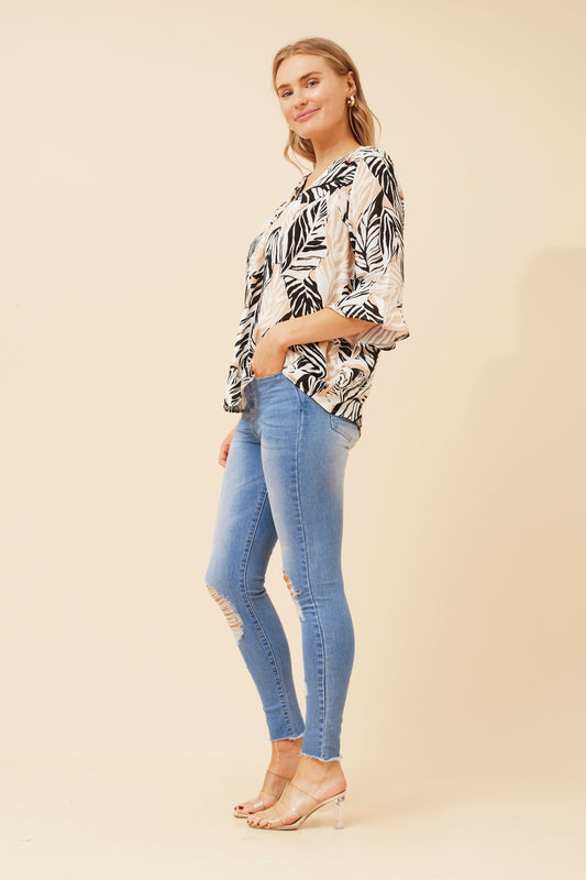 Fern Leaves 2 Button Top