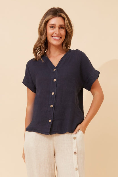 Button Down Italian Cotton Blouse