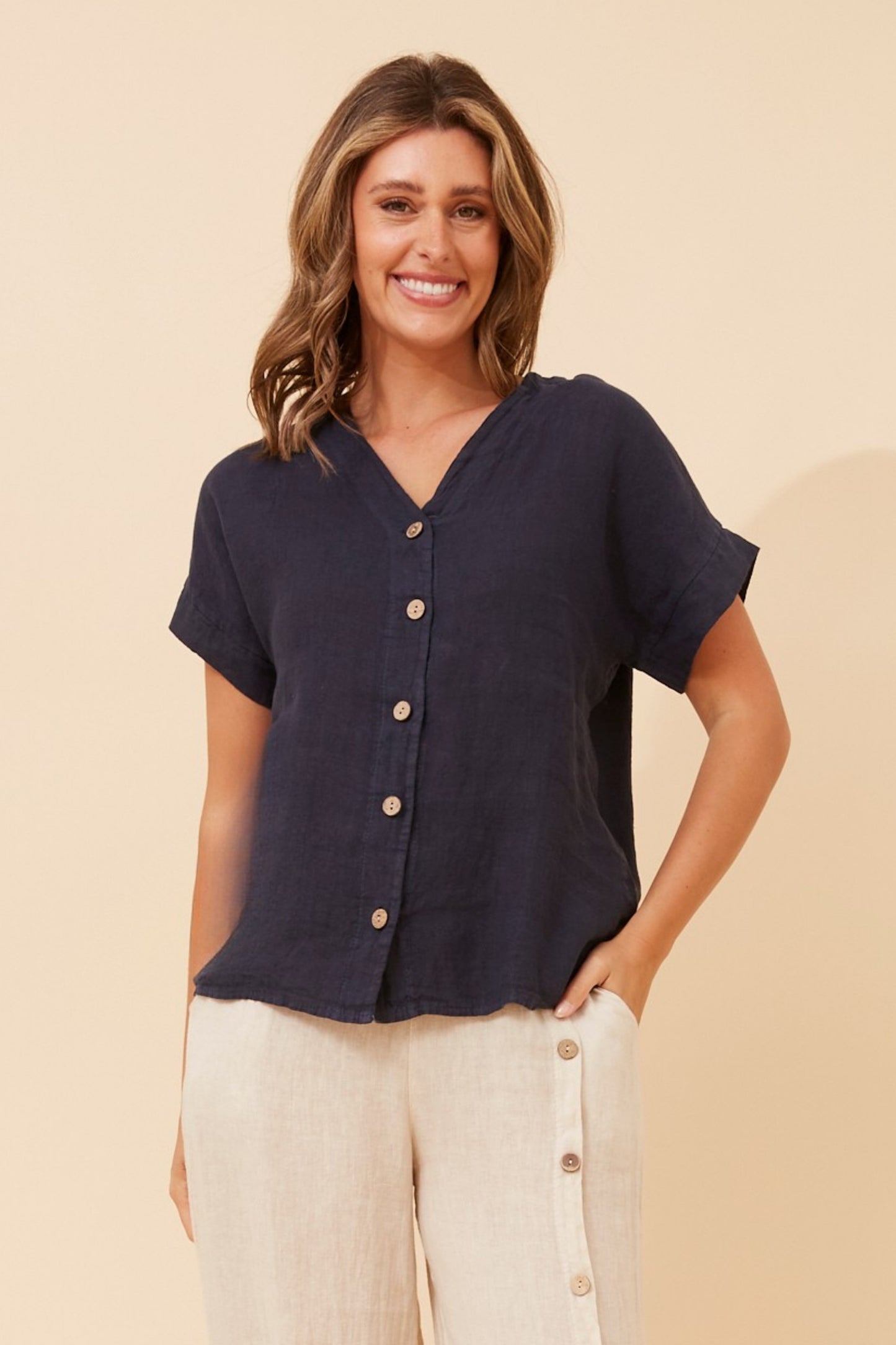 Button Down Italian Cotton Blouse